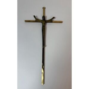 Solid Brass Jesus On The Cross Crucifix Religious Home Decor